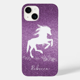 Magenta Glitter Unicorn Case-Mate iPhone Case