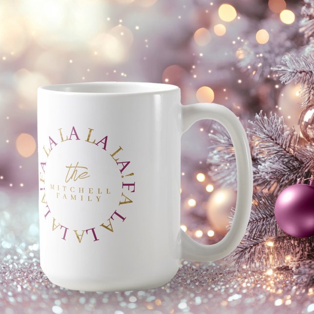 Magenta Gold Christmas Fa La La ID1009 Coffee Mug (Creator Uploaded)