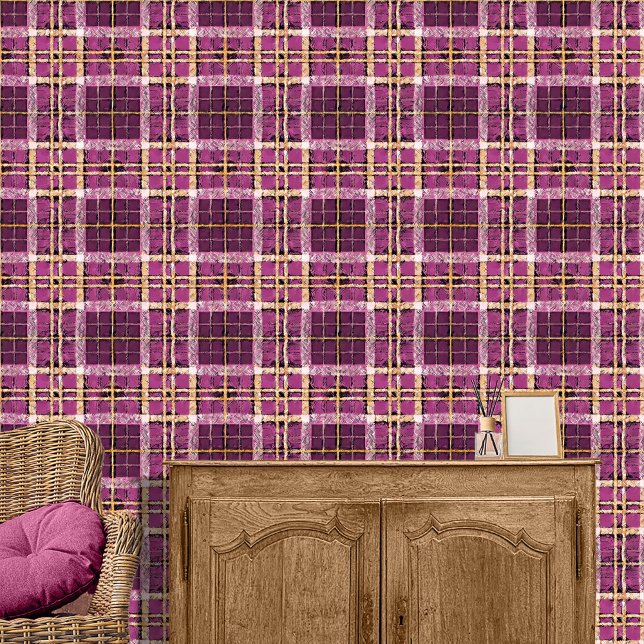 Magenta Gold Plaid Pattern#7 ID1009 Wallpaper (Creator Uploaded)