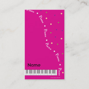 Magenta Grand Piano Business Card