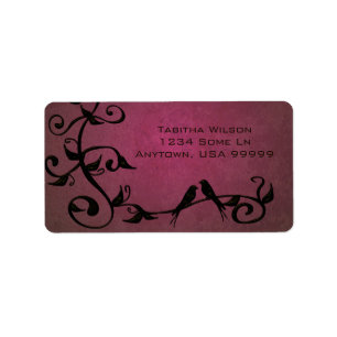 Magenta Grunge Swirls Address Label