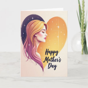 Magenta Hair Mothers Day Card