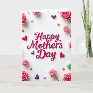 Magenta Happy Day Hearts Card