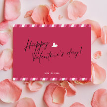 Magenta Happy Valentines Day Postcard