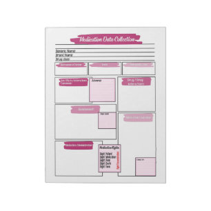 Magenta Healthcare Student Medication Template  Notepad