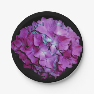 Magenta Hydrangea Paper Plate