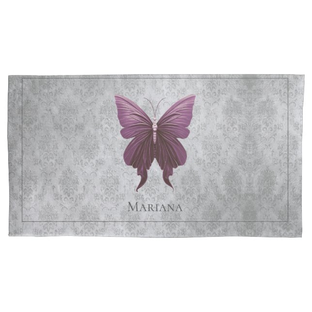 Magenta Jewelled Butterfly Pillowcase (Front)