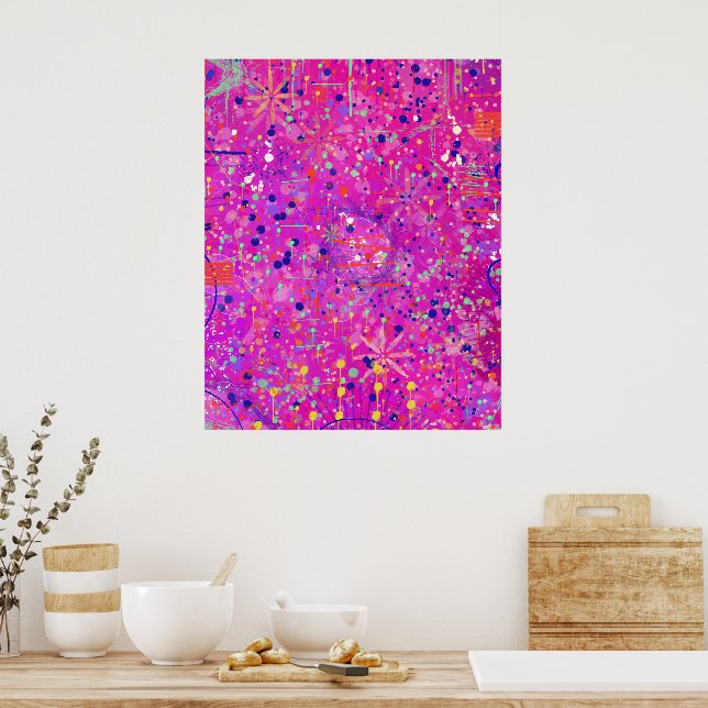 Magenta Jubilee Abstract Print  (Kitchen)