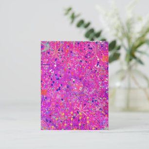 Magenta Jubilee Abstract Print  Postcard