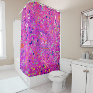 Magenta Jubilee Abstract Print  Shower Curtain