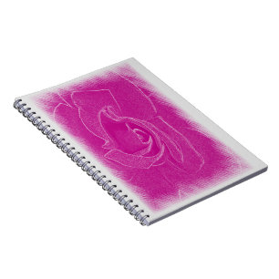 Magenta lace rose notebook