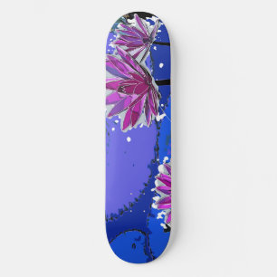 Magenta Lotus Flower Skateboard
