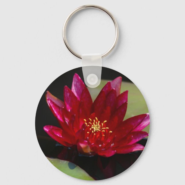 Magenta Lotus Waterlily Key Ring (Front)