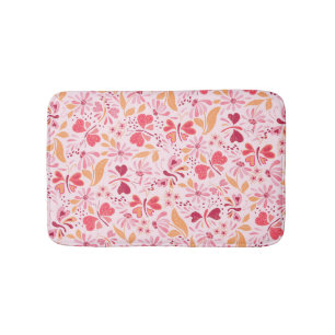 Magenta Love & Butterflies_02 Valentine Bath Mat