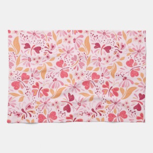 Magenta Love & Butterflies_02 Valentine Towel