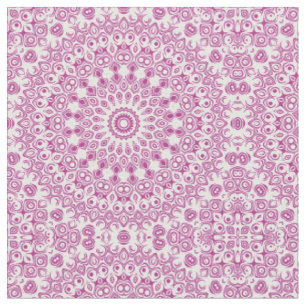Magenta Mandala Geometric Pattern Fabric