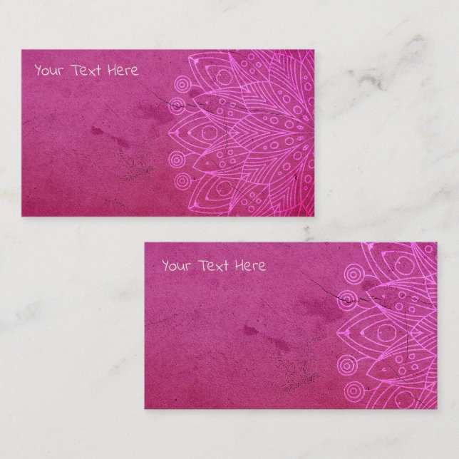 Magenta Mandala Mind Body Spirit Yoga Instructor Business Card (Front/Back)