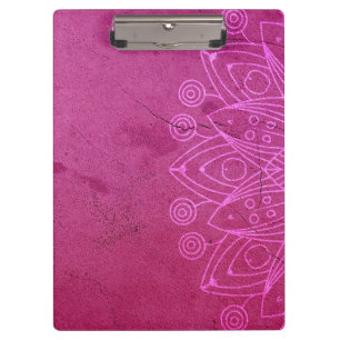 Magenta Mandala Zen Rustic Body Mind Spirit Clipboard