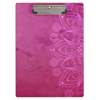 Magenta Mandala Zen Rustic Body Mind Spirit Clipboard
