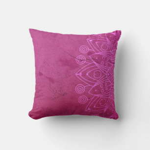 Magenta Mandala Zen Rustic Body Mind Spirit Cushion