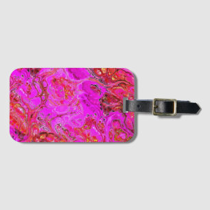Magenta Marble Swirl Luggage Tag