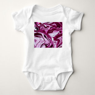 Magenta Marble Texture: Abstract Fluid Art Baby Bodysuit