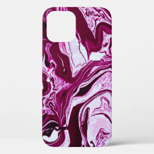Magenta Marble Texture: Abstract Fluid Art iPhone 12 Case