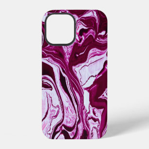 Magenta Marble Texture: Abstract Fluid Art iPhone 12 Case