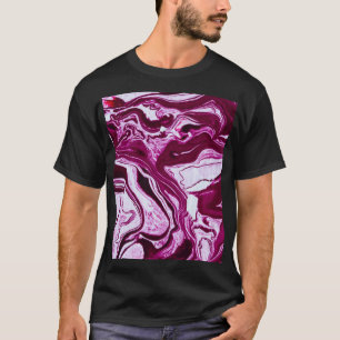 Magenta Marble Texture: Abstract Fluid Art T-Shirt