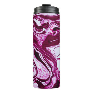 Magenta Marble Texture: Abstract Fluid Art Thermal Tumbler