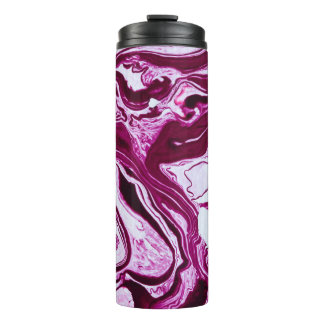 Magenta Marble Texture: Abstract Fluid Art Thermal Tumbler