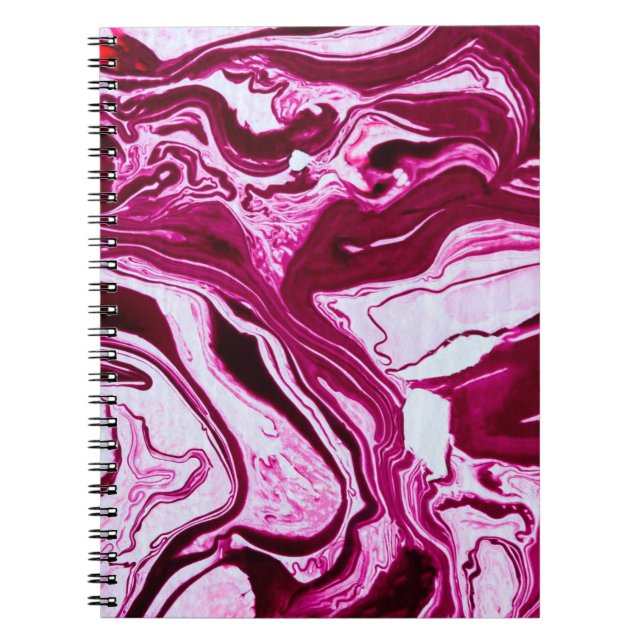 Magenta marble texture notebook (Front)