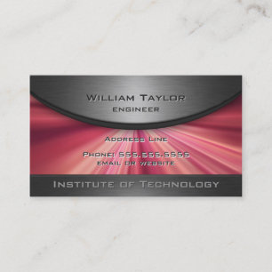 Magenta Metallic Elegance with QR code Business Card