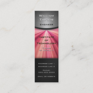Magenta Metallic Elegance with QR code vertical Mini Business Card