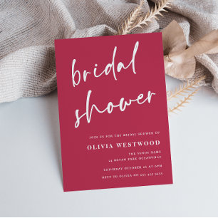 Magenta Minimalist Modern Bridal Shower Invitation