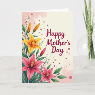 Magenta Mothers Day Bouquet Card