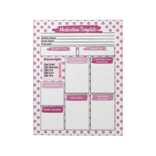 Magenta Nursing Student Medication Template Notepad