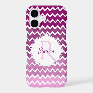Magenta Ombre Chevron Personalised iPhone Case