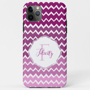Magenta Ombre Chevron Personalised iPhone Case