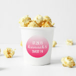 Magenta Ombre Gradient Sweet Sixteen Favor Sticker<br><div class="desc">Celebrate 16 in style! Design features a hot magenta pink ombre gradient and a modern mix of script and block fonts. Matching invitations and accessories available in our shop,  as well as additional colors!</div>