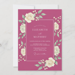 Magenta Opulent Spring Wedding Invitation