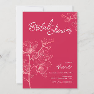 Magenta Orchid Moments I Wedding Bridal Shower Invitation