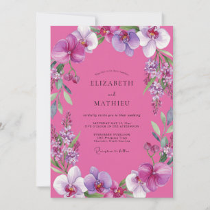 Magenta Orchid Purple Wedding Invitation