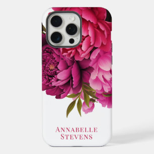 Magenta Peony Floral  iPhone 15 Pro Max Case