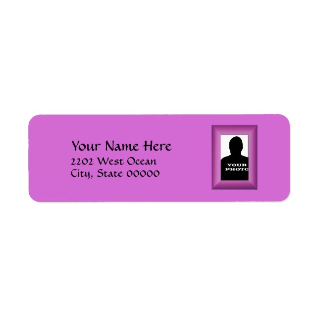 Magenta Photo Frame Template Return Address (Front)