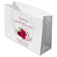Magenta & Pink Boho Roses Wedding Maid of Honor