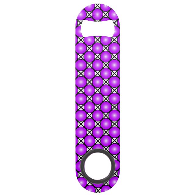 Magenta Pink Dots Black White Lattice Pattern (Front)