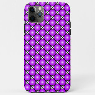 Magenta Pink Dots Black White Lattice Pattern iPhone 11 Pro Max Case