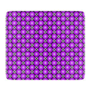 Magenta Pink Dots Black White Lattice Pattern Cutting Board