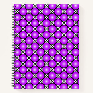 Magenta Pink Dots Black White Lattice Pattern Notebook